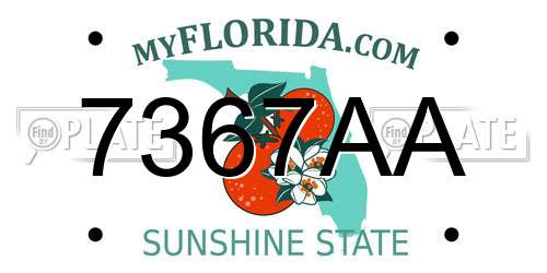7367AA Florida License Plate