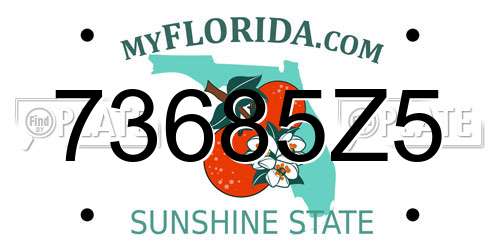 73685Z5 Florida License Plate