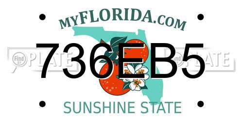 736EB5 Florida License Plate