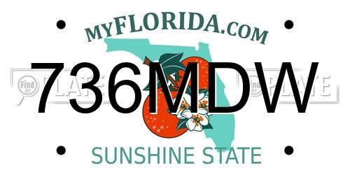 736MDW Florida License Plate