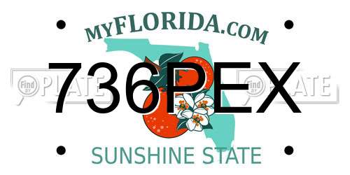 736PEX Florida License Plate