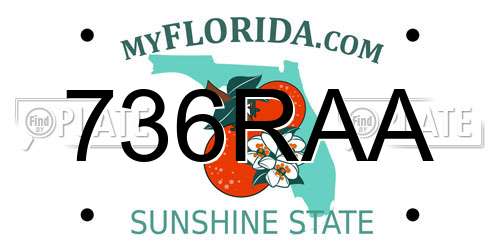 736RAA Florida License Plate
