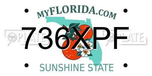736XPF Florida License Plate