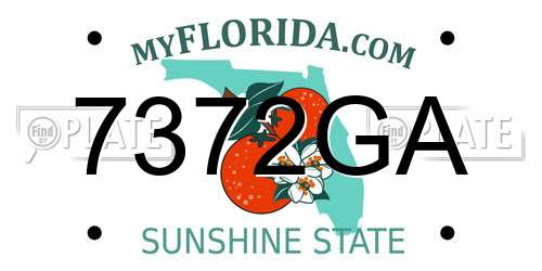 7372GA Florida License Plate