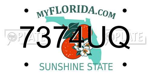 7374UQ Florida License Plate