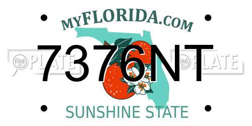 7376NT Florida License Plate