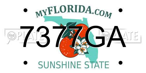 7377GA Florida License Plate