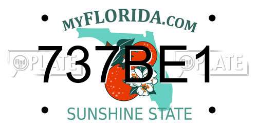737BE1 Florida License Plate