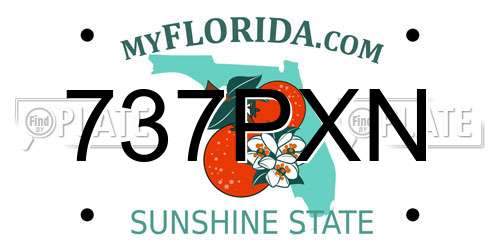 737PXN Florida License Plate