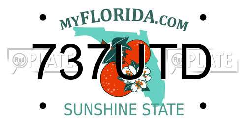 737UTD Florida License Plate