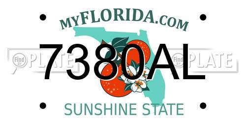 7380AL Florida License Plate
