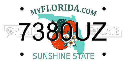 7380UZ Florida License Plate