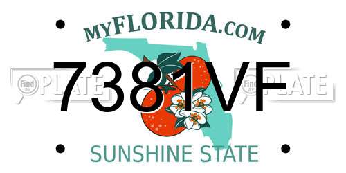 7381VF Florida License Plate