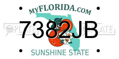 7382JB Florida License Plate