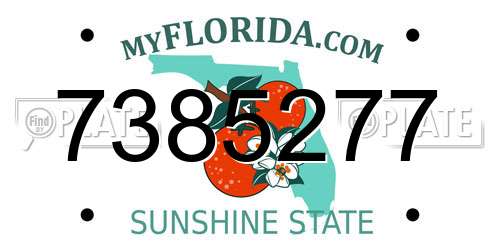 7385277 Florida License Plate