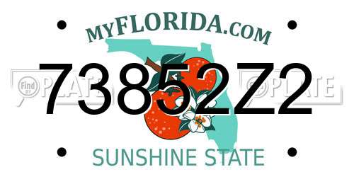 73852Z2 Florida License Plate