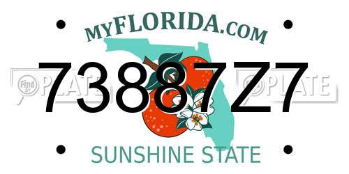 73887Z7 Florida License Plate