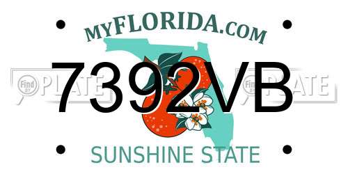 7392VB Florida License Plate
