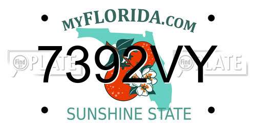 7392VY Florida License Plate