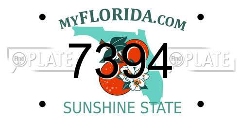 7394 Florida License Plate