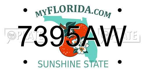 7395AW Florida License Plate