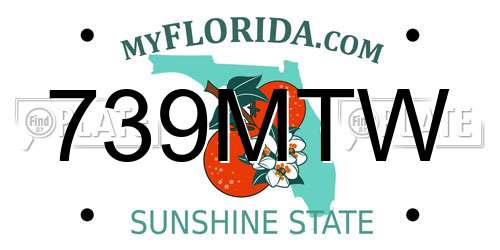 739MTW Florida License Plate