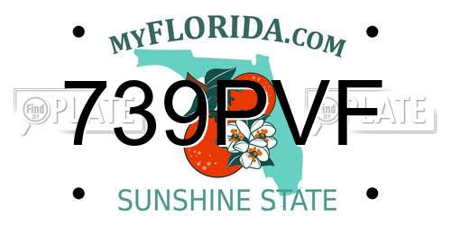 739PVF Florida License Plate