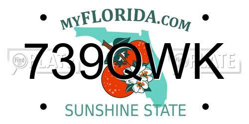739QWK Florida License Plate