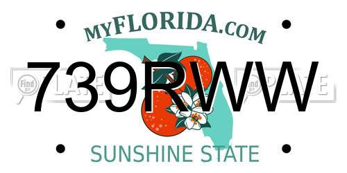 739RWW Florida License Plate