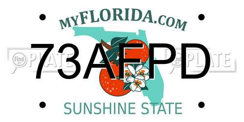 73AFPD Florida License Plate