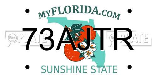 73AJTR Florida License Plate