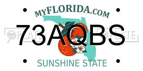 73AQBS Florida License Plate
