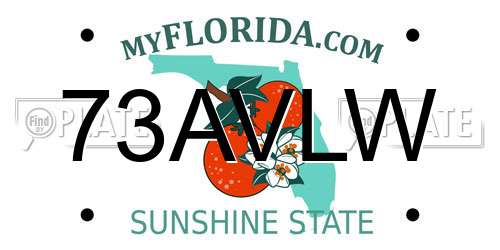 73AVLW Florida License Plate