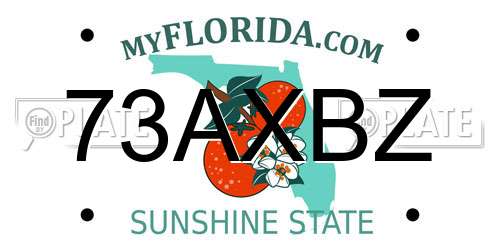 73AXBZ Florida License Plate