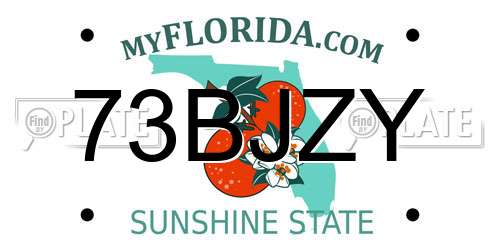73BJZY Florida License Plate