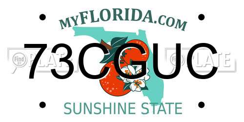 73CGUC Florida License Plate