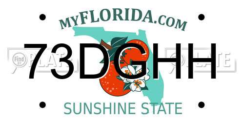 73DGHH Florida License Plate