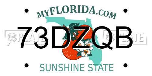 73DZQB Florida License Plate