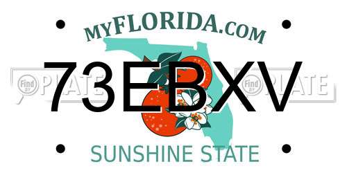 73EBXV Florida License Plate