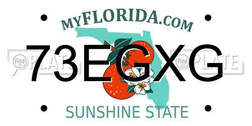 73EGXG Florida License Plate