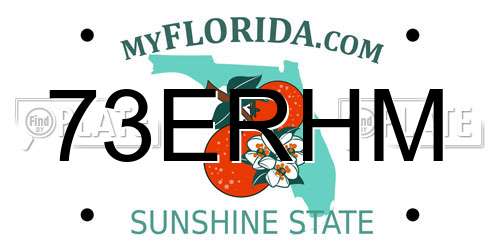 73ERHM Florida License Plate