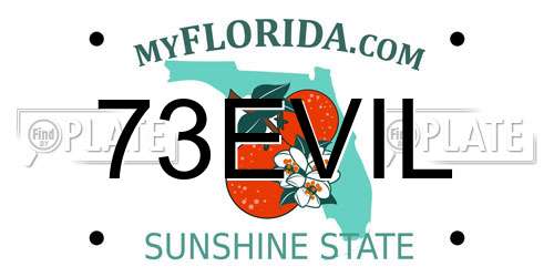 73EVIL Florida License Plate