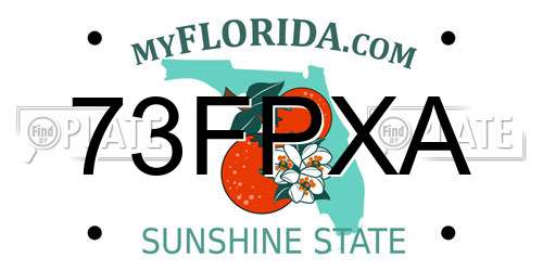 73FPXA Florida License Plate
