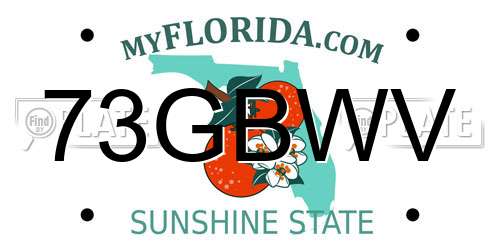 73GBWV Florida License Plate