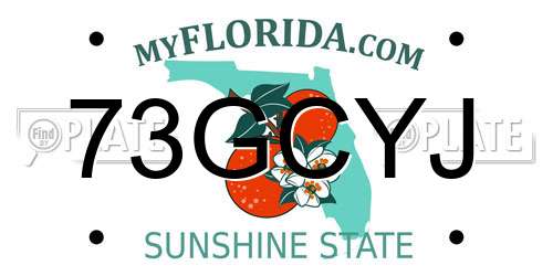 73GCYJ Florida License Plate