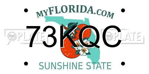 73KQC Florida License Plate