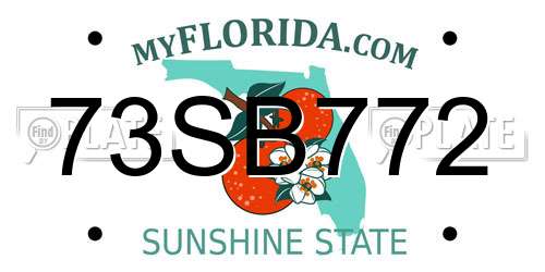 73SB772 Florida License Plate