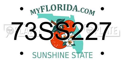 73SS227 Florida License Plate