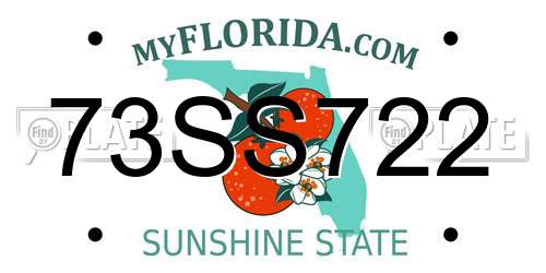 73SS722 Florida License Plate