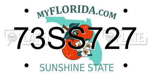 73SS727 Florida License Plate